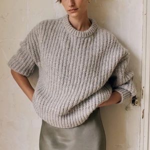 NWT Mango Chunky Knit Sweater Wool Blend MNG